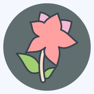 Icon Lilium. Kazakistan sembolüyle ilgili. renk arkadaşı stili. dizayn edilebilir