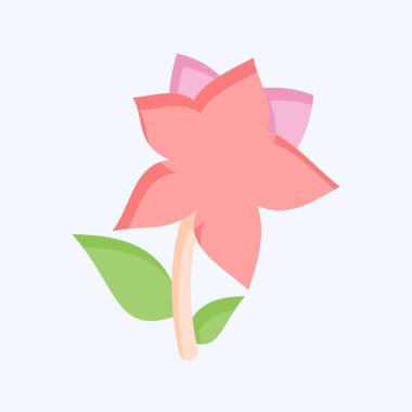 Icon Lilium. Kazakistan sembolüyle ilgili. Düz stil. dizayn edilebilir