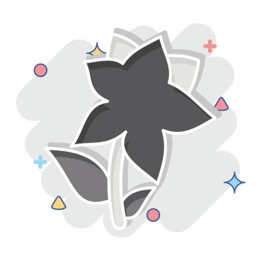 Icon Lilium. Kazakistan sembolüyle ilgili. Çizgi roman. dizayn edilebilir