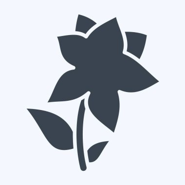 Icon Lilium. Kazakistan sembolüyle ilgili. Kabartma tarzı. dizayn edilebilir