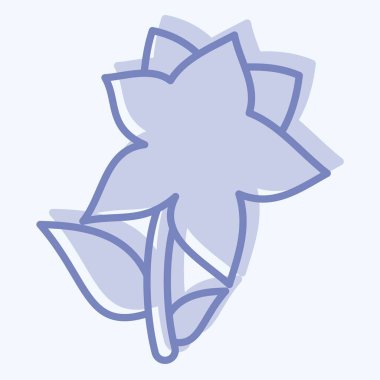 Icon Lilium. Kazakistan sembolüyle ilgili. İki ton stili. dizayn edilebilir