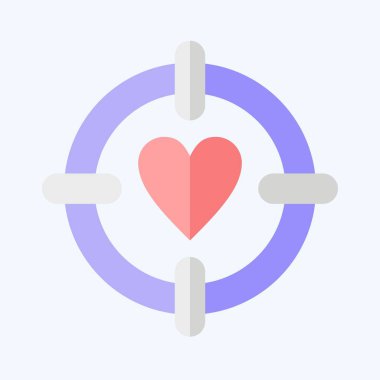 Simge Aşk Hedefi. Dünya Barışı sembolüyle ilgili. Düz stil. dizayn edilebilir