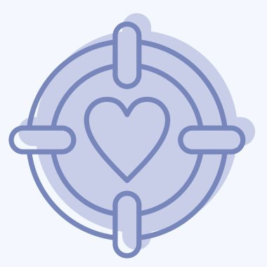 Simge Aşk Hedefi. Dünya Barışı sembolüyle ilgili. İki ton stili. dizayn edilebilir