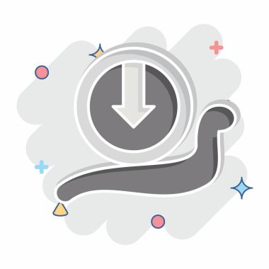 Simge Düşük Hızı. Dünya 'yı Kurtarma sembolüyle ilgili. Çizgi roman. düzenlenebilir