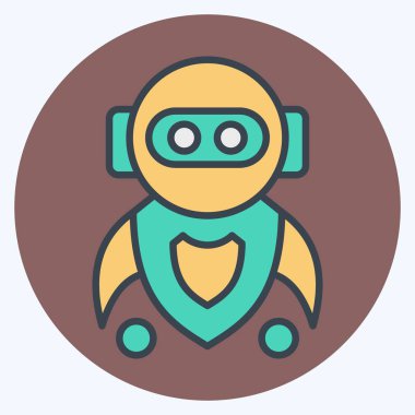 Simge Makinesi Öğrenme. Yapay Zeka sembolüyle ilgili. renk eşi biçimi