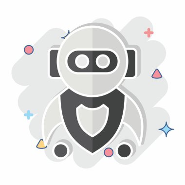 Simge Makinesi Öğrenme. Yapay Zeka sembolüyle ilgili. çizgi roman biçimi