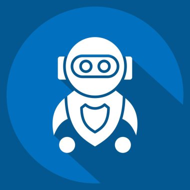 Simge Makinesi Öğrenme. Yapay Zeka sembolüyle ilgili. uzun gölge biçimi