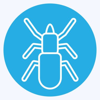 Simge kötü amaçlı yazılım. Böceklerin sembolü. Mavi gözlü. dizayn edilebilir