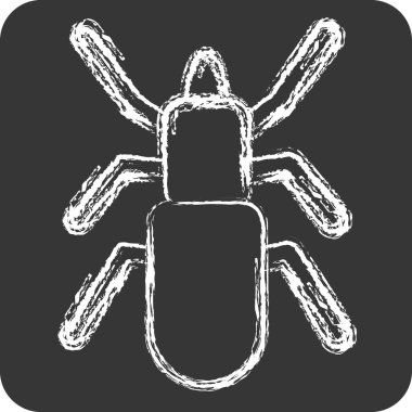 Simge kötü amaçlı yazılım. Böceklerin sembolü. Tebeşir stili. dizayn edilebilir