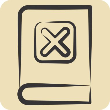 Simge Kılavuzu. Ünlem sembolüyle ilgili. El çizimi tarzı. dizayn edilebilir