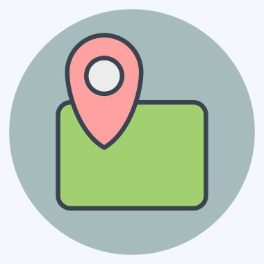 Simge haritası. İnşaat Mühendisliği sembolüyle ilgili. renk arkadaşı stili. dizayn edilebilir