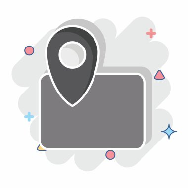 Simge haritası. İnşaat Mühendisliği sembolüyle ilgili. Çizgi roman. dizayn edilebilir