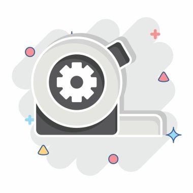 Simge Ölçüm Bantları. Tamir Aletleri sembolüyle ilgili. Çizgi roman. dizayn edilebilir