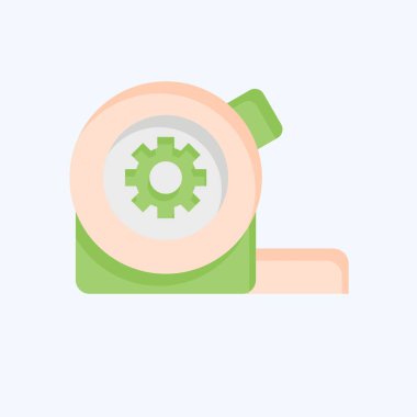 Simge Ölçüm Bantları. Tamir Aletleri sembolüyle ilgili. Düz stil. dizayn edilebilir