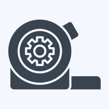 Simge Ölçüm Bantları. Tamir Aletleri sembolüyle ilgili. Kabartma tarzı. dizayn edilebilir