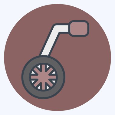 Simge Ölçme Tekeri. İnşaat Mühendisliği sembolüyle ilgili. renk arkadaşı stili. düzenlenebilir