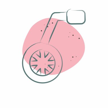 Simge Ölçme Tekeri. İnşaat Mühendisliği sembolüyle ilgili. Renkli Leke Biçimi. düzenlenebilir