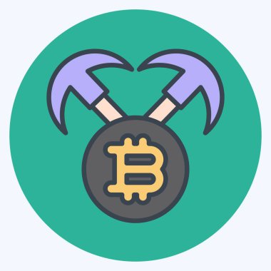 Simge Madencilik Donanımı. Kripto para birimi sembolüyle ilgili. renk eşi biçimi