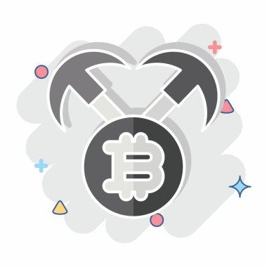 Simge Madencilik Donanımı. Kripto para birimi sembolüyle ilgili. çizgi roman biçimi