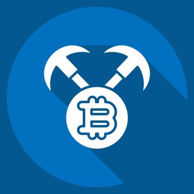 Simge Madencilik Donanımı. Kripto para birimi sembolüyle ilgili. uzun gölge biçimi