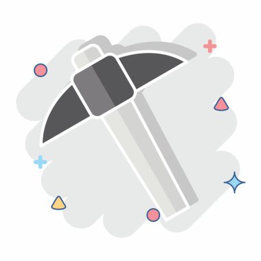 Simge Madenciliği. İnşaat Mühendisliği sembolüyle ilgili. Çizgi roman. dizayn edilebilir