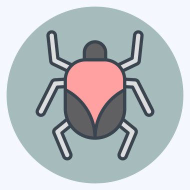 Simge Mite. Böceklerin sembolü. renk arkadaşı stili. dizayn edilebilir 1