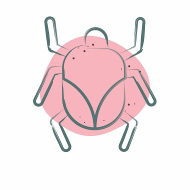 Simge Mite. Böceklerin sembolü. Renkli Leke Biçimi. dizayn edilebilir 1