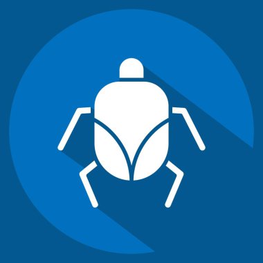 Simge Mite. Böceklerin sembolü. Uzun gölge tarzı. dizayn edilebilir 1