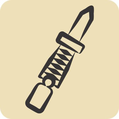 Simge Çivi Yumruğu. Tamir Aletleri sembolüyle ilgili. El çizimi tarzı. dizayn edilebilir