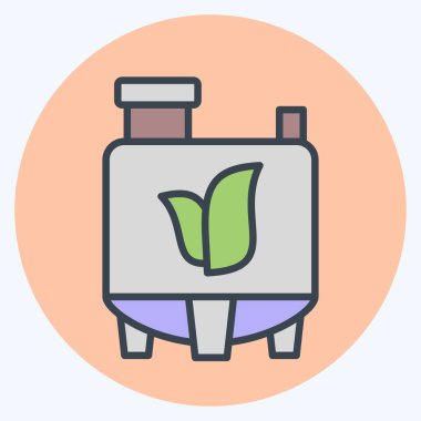 Simgesel Doğal Kimyasal. Dünya 'yı Kurtarma sembolüyle ilgili. renk arkadaşı stili. düzenlenebilir