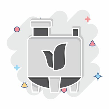 Simgesel Doğal Kimyasal. Dünya 'yı Kurtarma sembolüyle ilgili. Çizgi roman. düzenlenebilir