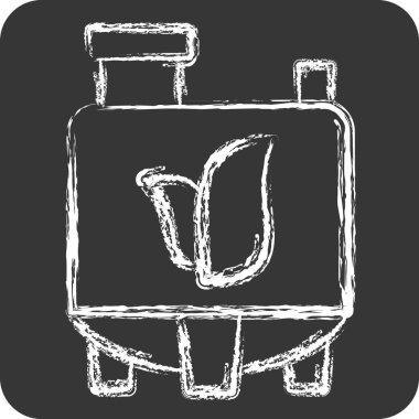 Simgesel Doğal Kimyasal. Dünya 'yı Kurtarma sembolüyle ilgili. Tebeşir stili. düzenlenebilir