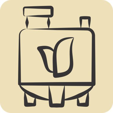 Simgesel Doğal Kimyasal. Dünya 'yı Kurtarma sembolüyle ilgili. El çizimi tarzı. düzenlenebilir