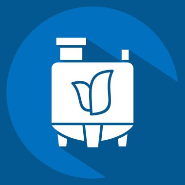 Simgesel Doğal Kimyasal. Dünya 'yı Kurtarma sembolüyle ilgili. Uzun gölge tarzı. düzenlenebilir