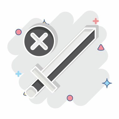 İkon Savaşsız. Dünya Barışı sembolüyle ilgili. Çizgi roman. dizayn edilebilir