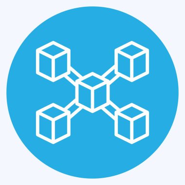 Simge Düğümü. Kripto para birimi sembolüyle ilgili. mavi gözler tarzı