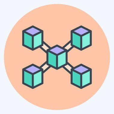 Simge Düğümü. Kripto para birimi sembolüyle ilgili. renk eşi biçimi