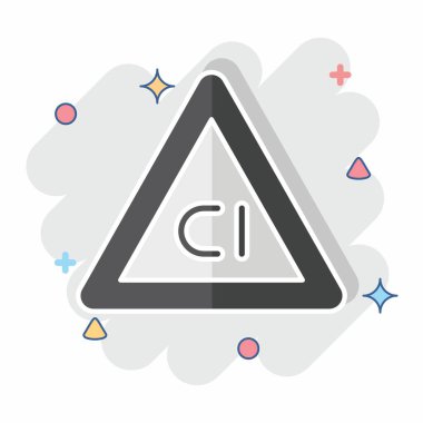 Simge Klorsuz Çamaşır Suyu. Kumaş sembolüyle ilgili. Çizgi roman. dizayn edilebilir