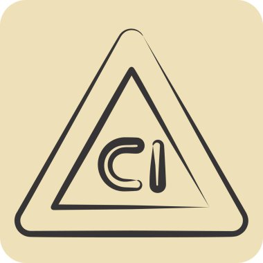 Simge Klorsuz Çamaşır Suyu. Kumaş sembolüyle ilgili. El çizimi tarzı. dizayn edilebilir