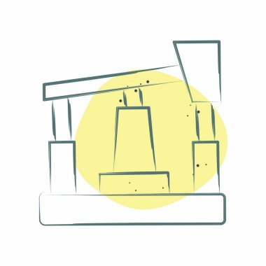 Simge yağı pompası. Endüstri sembolüyle ilgili. Renkli Leke Biçimi. dizayn edilebilir