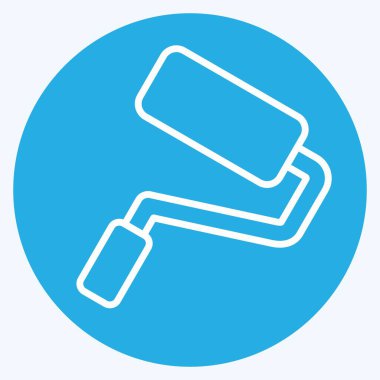 Simge boyası silindiri. Tamir Aletleri sembolüyle ilgili. Mavi gözlü. dizayn edilebilir