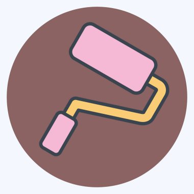 Simge boyası silindiri. Tamir Aletleri sembolüyle ilgili. renk arkadaşı stili. dizayn edilebilir