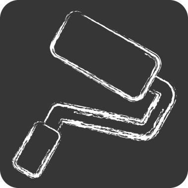 Simge boyası silindiri. Tamir Aletleri sembolüyle ilgili. Tebeşir stili. dizayn edilebilir