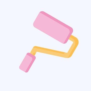 Simge boyası silindiri. Tamir Aletleri sembolüyle ilgili. Düz stil. dizayn edilebilir