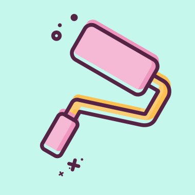 Simge boyası silindiri. Tamir Aletleri sembolüyle ilgili. MBE tarzı. dizayn edilebilir