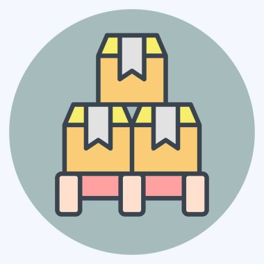 Simge Kutusu. Endüstri sembolüyle ilgili. renk arkadaşı stili. dizayn edilebilir