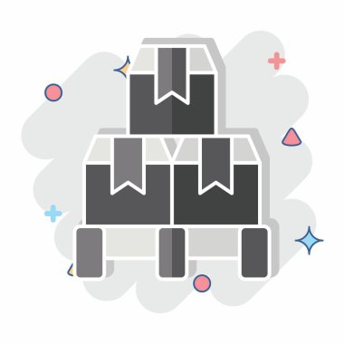 Simge Kutusu. Endüstri sembolüyle ilgili. Çizgi roman. dizayn edilebilir