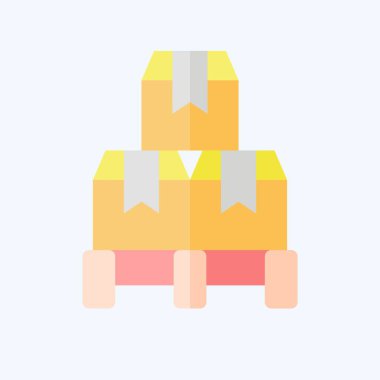 Simge Kutusu. Endüstri sembolüyle ilgili. Düz stil. dizayn edilebilir