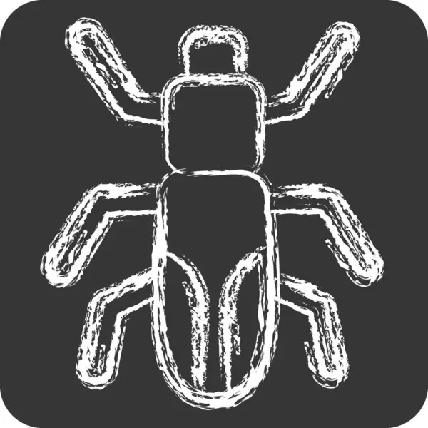 Icon Japon Böceği. Böceklerin sembolü. Tebeşir stili. dizayn edilebilir