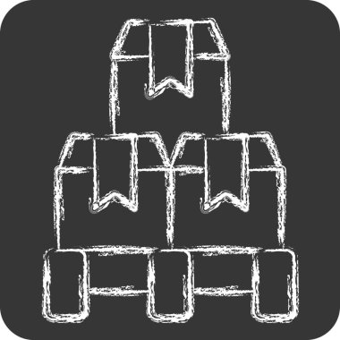 Simge Kutusu. Endüstri sembolüyle ilgili. Tebeşir stili. dizayn edilebilir